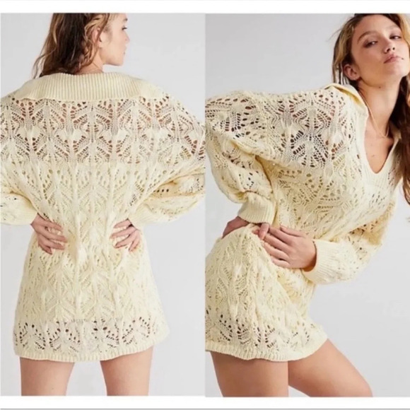 Free People Elton Crochet Mini Dress Size XS - Picture 11 of 12